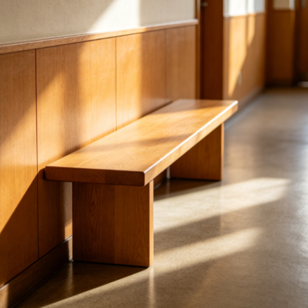 Space Saving Wooden Hallway Seating Bench